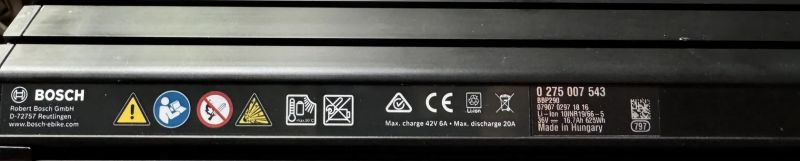 Baterie BOSCH PowerTube 625Wh horizontální (BBP290) 