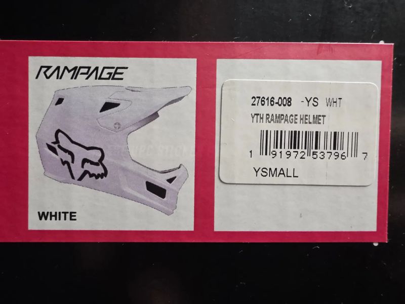 Dětská Fox Youth Rampage vel YS sjezdová bike helma