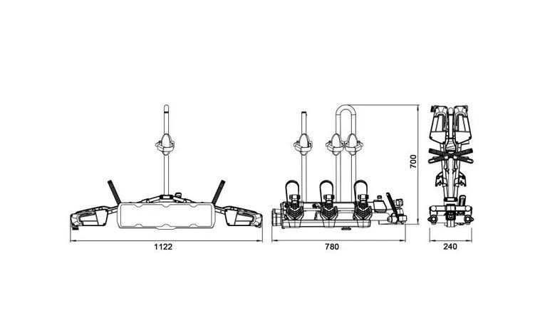 Skládací nosič kol na 3 elektrokola 