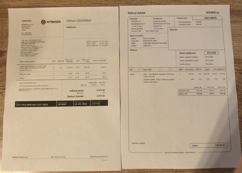 Nové Enduro vypletené kola včetně nových plášťů (WTB+Shimano 8100+Continental)