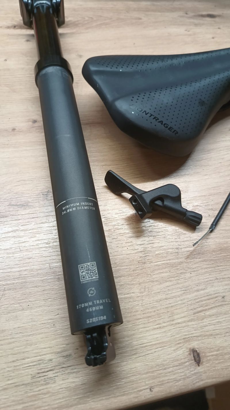 *Nová* Teleskopická Bontrager Sedlovka Line 170mm 34,9mm + sedlo Bontrager Arvada 