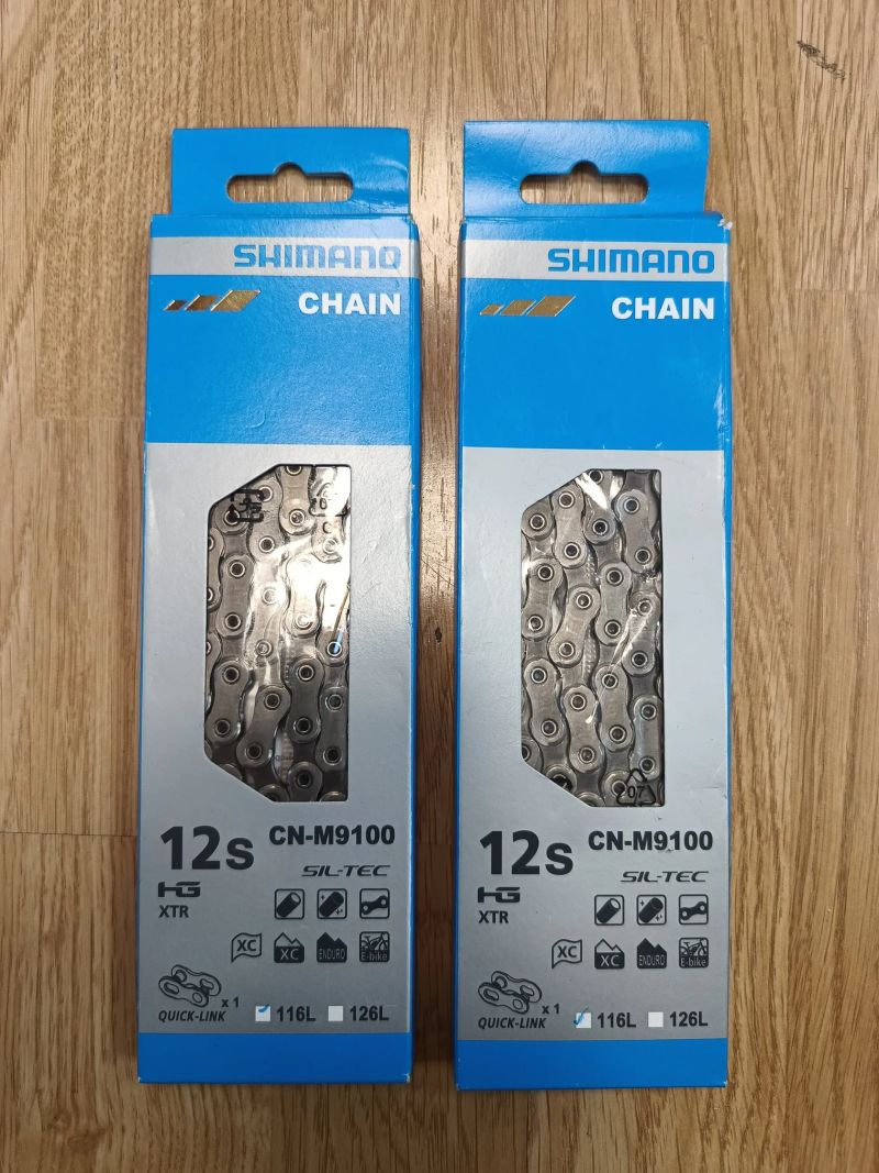 2x Shimano řetěz XTR/Dura-Ace CN-M9100 12s 116čl. s rychlospojkou