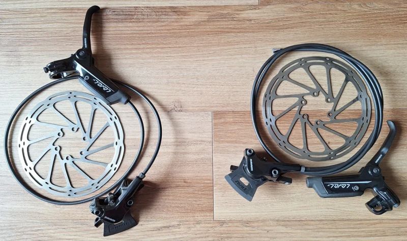 hydraulické brzdy Sram Level T (přední a zadní)