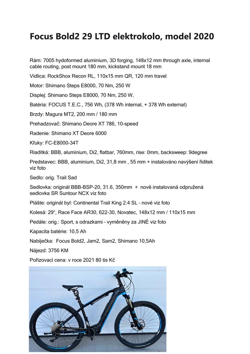 Elektrokolo Focus BOLD 2 29“ LTD vel. L, 756 Wh, 3760 km