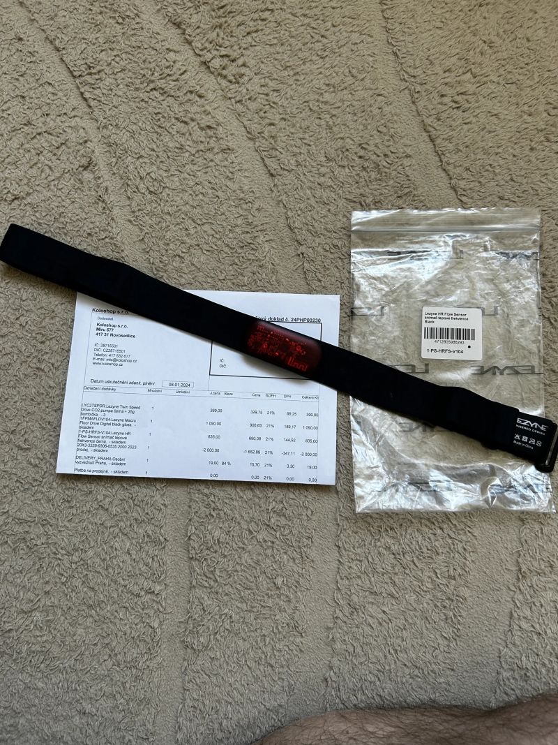 Hrudní pás - snímač tepu Lezyne HR Flow Sensor