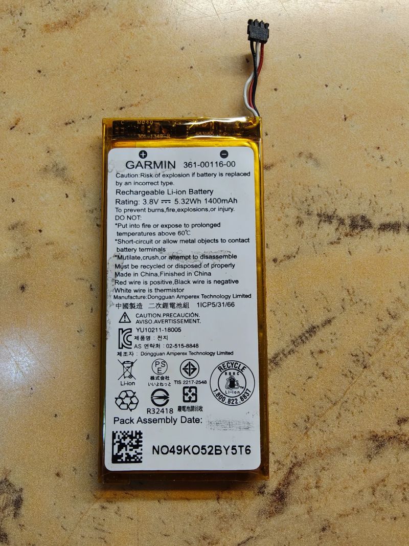 Baterie pro Garmin Varia Radar 510, 515