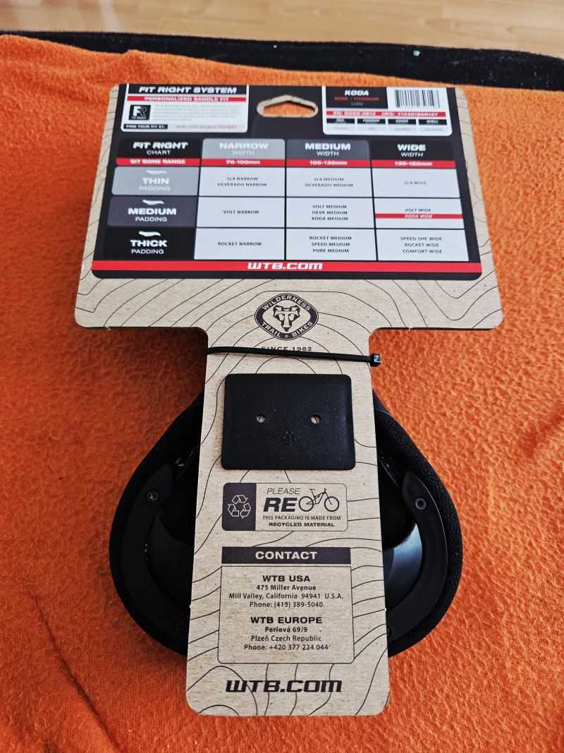 Nové sedlo WTB Koda Titanium Wide 218g