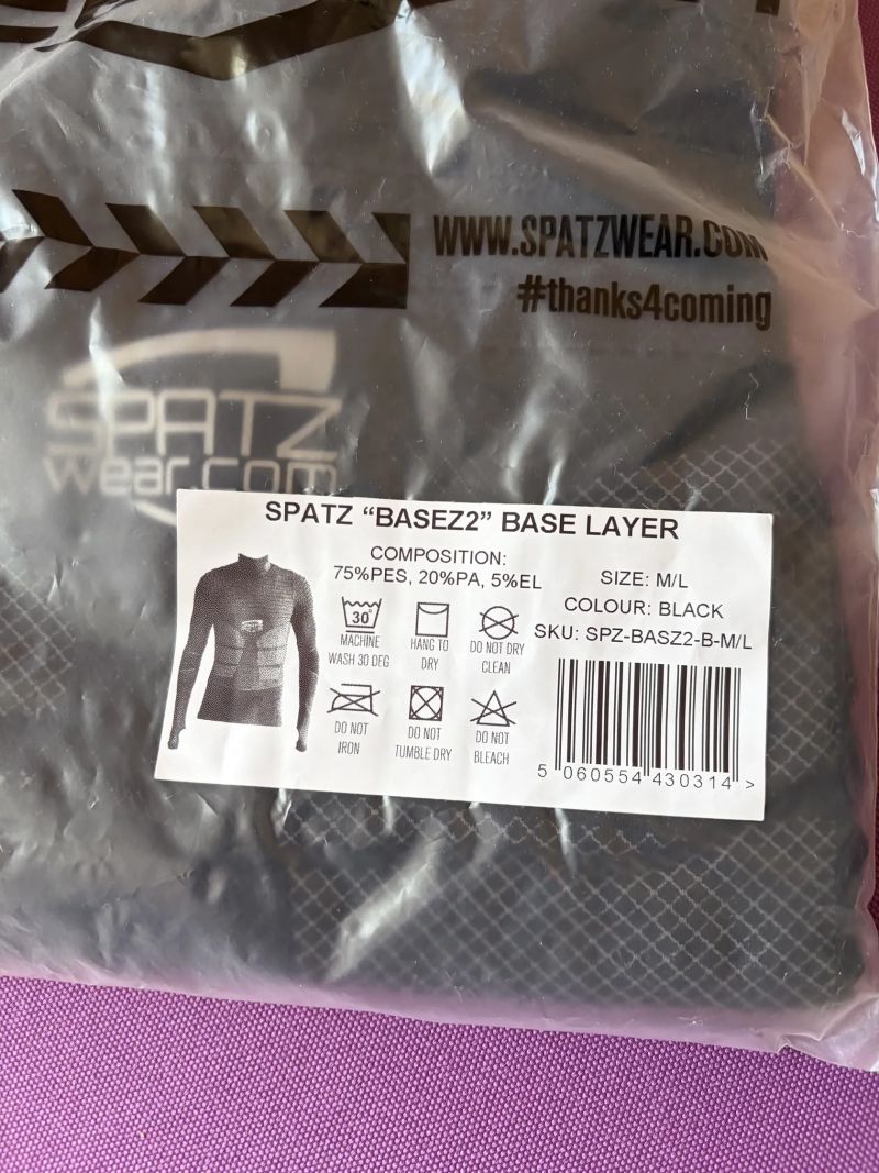  SPATZWEAR BASEZ 2 BLACK BASELAYER vel. M-L /NOVÉ/