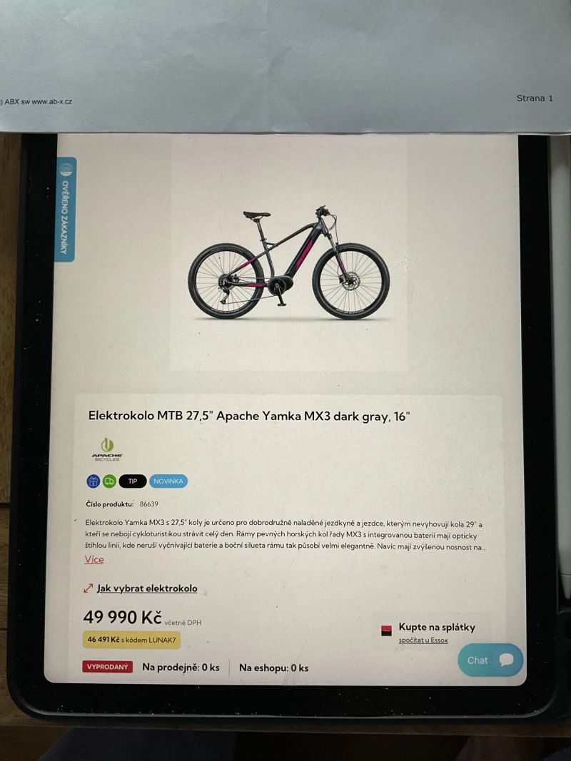 Apache Elektrokolo MTB 27,5" Apache Yamka MX3 dark gray, 16"