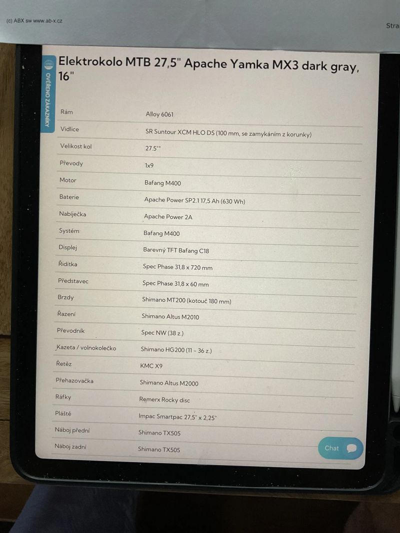 Apache Elektrokolo MTB 27,5" Apache Yamka MX3 dark gray, 16"