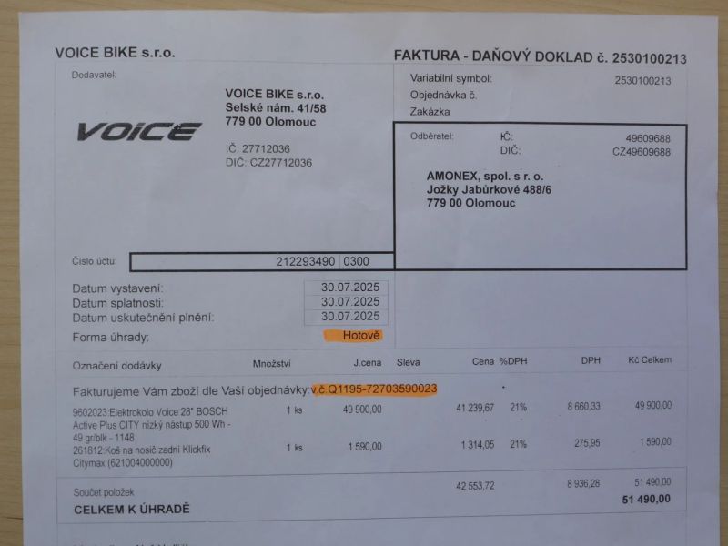 Nové dámské elektrokolo Voice 28‘‘ ONE-T Bosch Active Plus 500 Wh