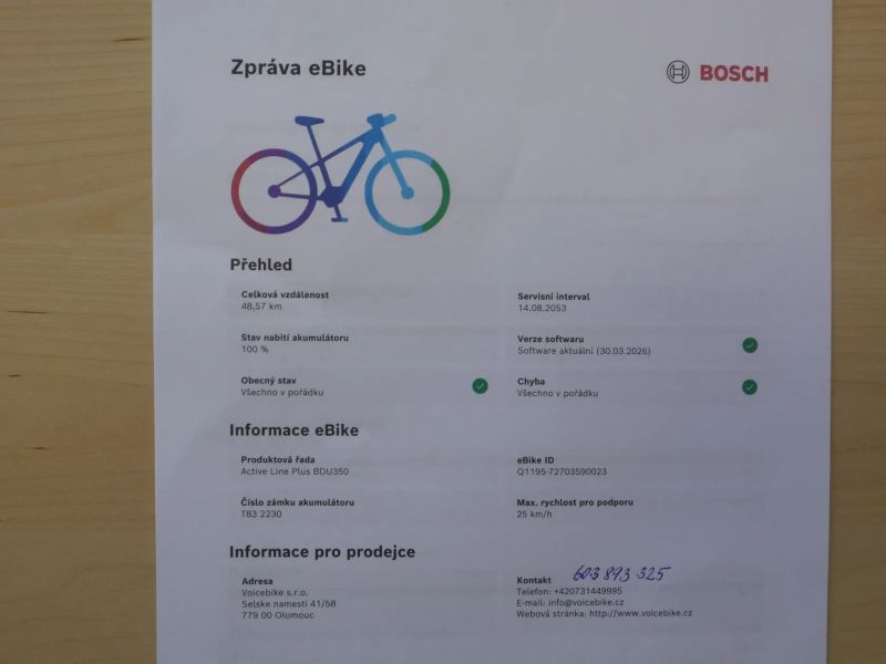 Nové dámské elektrokolo Voice 28‘‘ ONE-T Bosch Active Plus 500 Wh