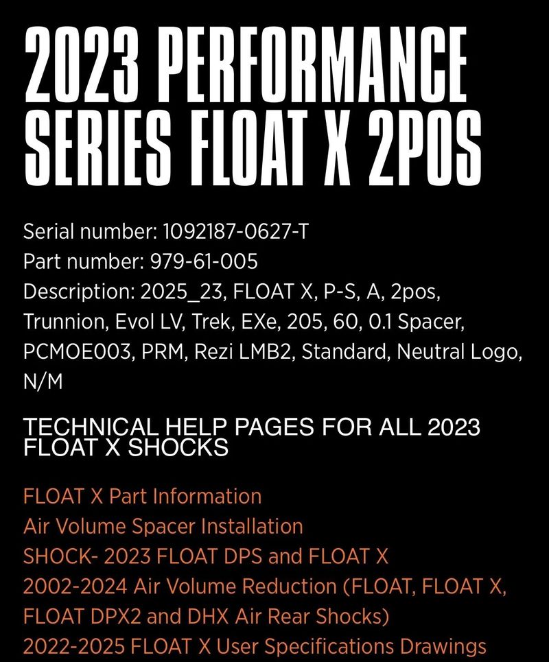 Fox Float performance TRUNION