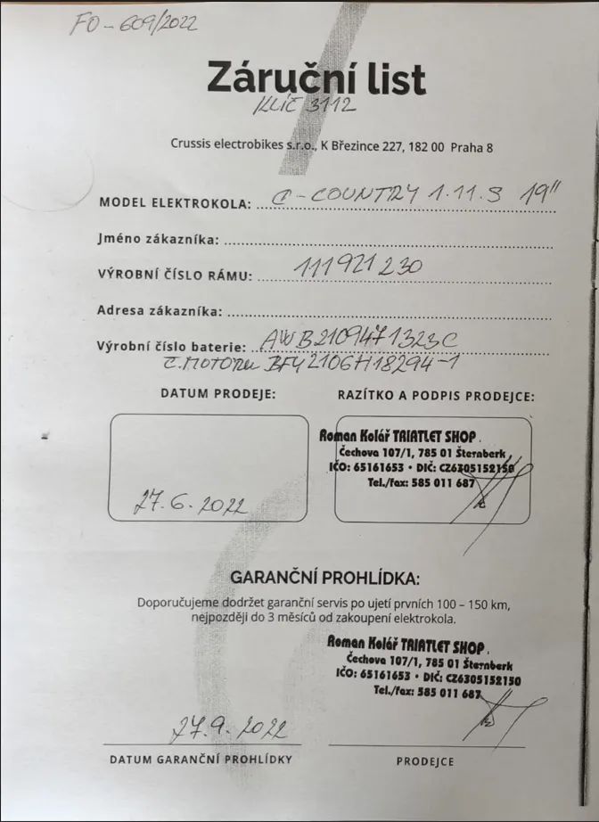 Městské kolo CRUSSIS – stav nového kola (200 km) + doplňky