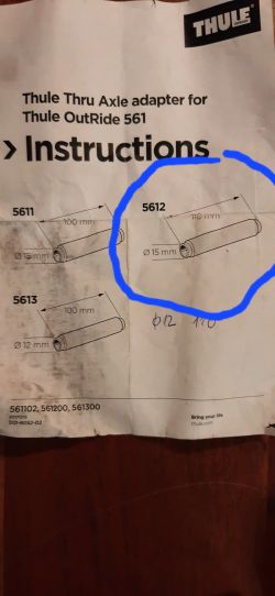 Poptávka! adapter Thule pro osu 15x110