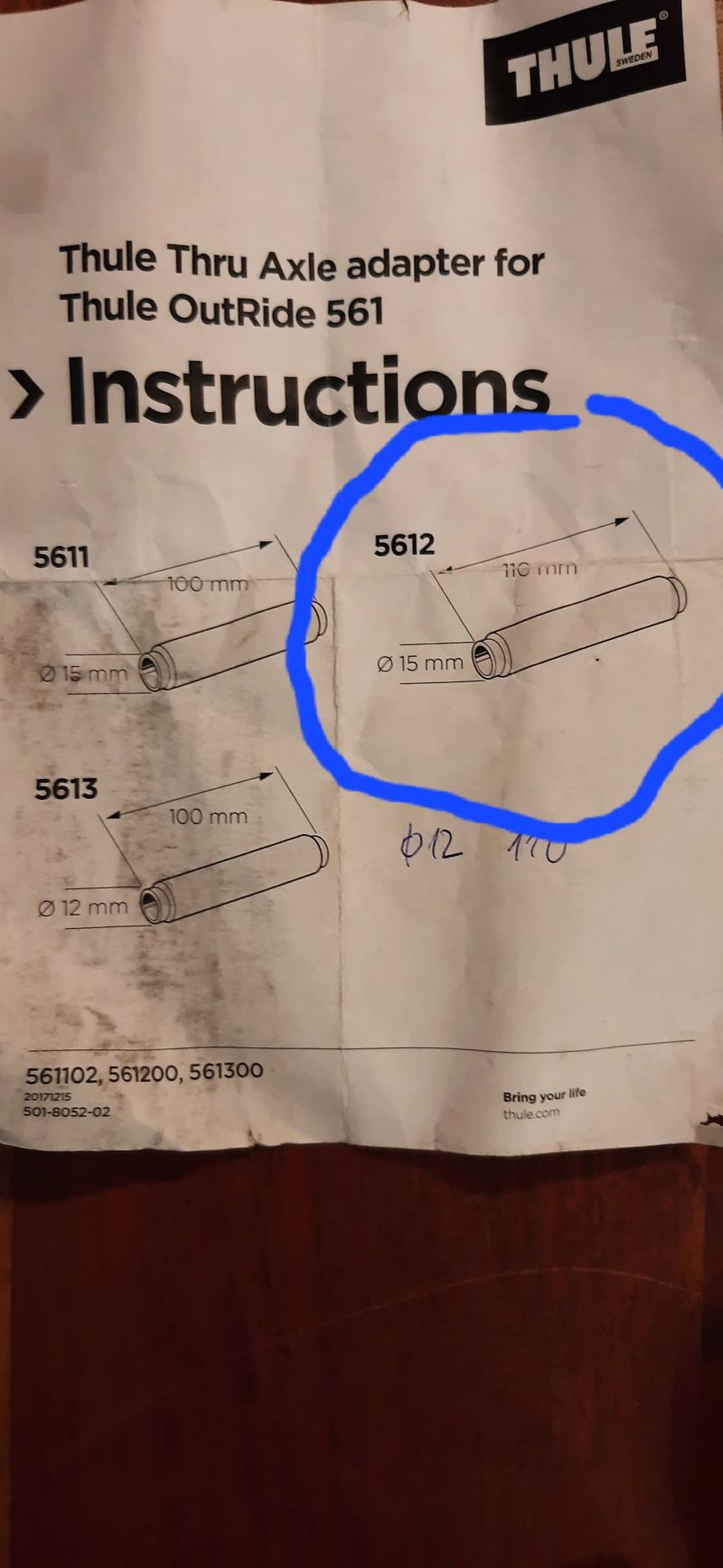 Poptávka! adapter Thule pro osu 15x110