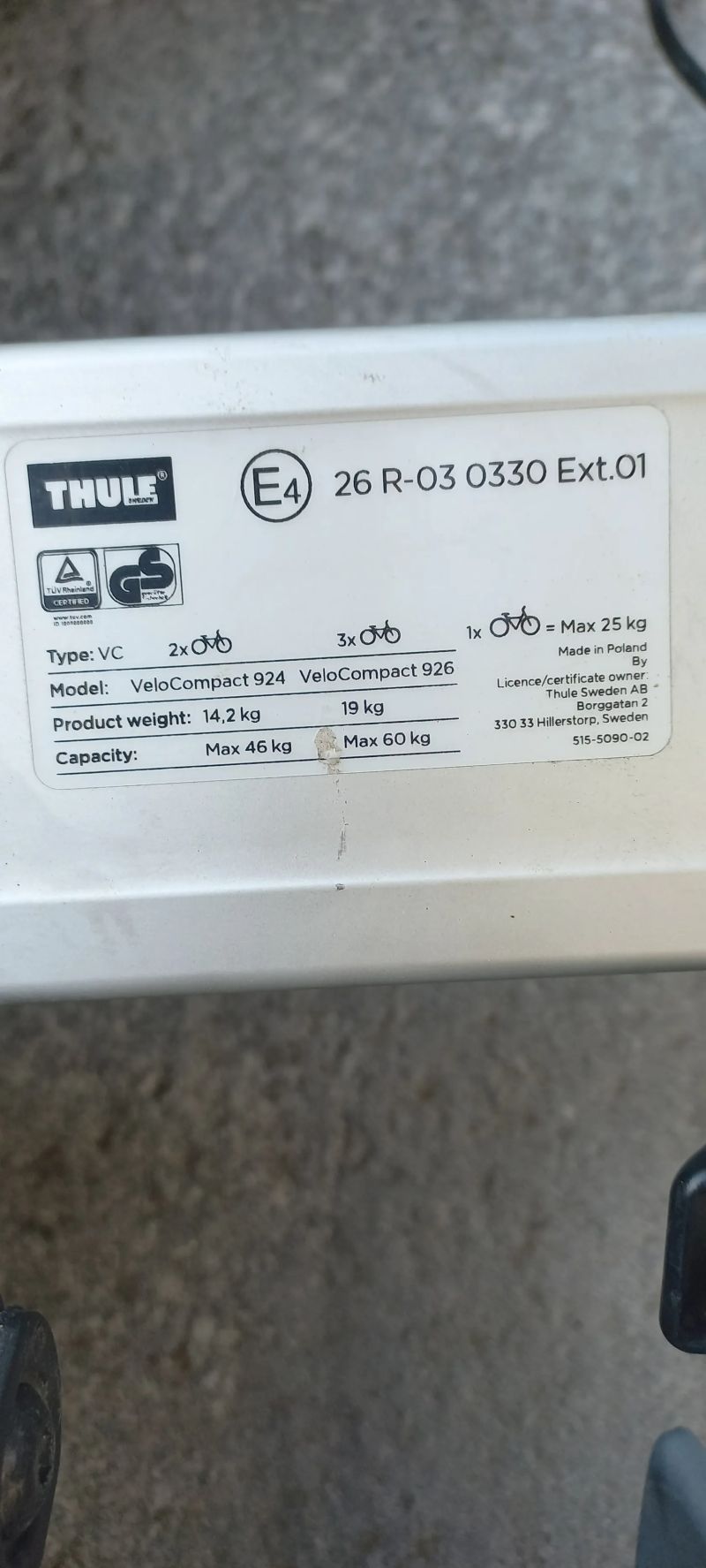 Nosič kol na tažné zařízení Thule TH924