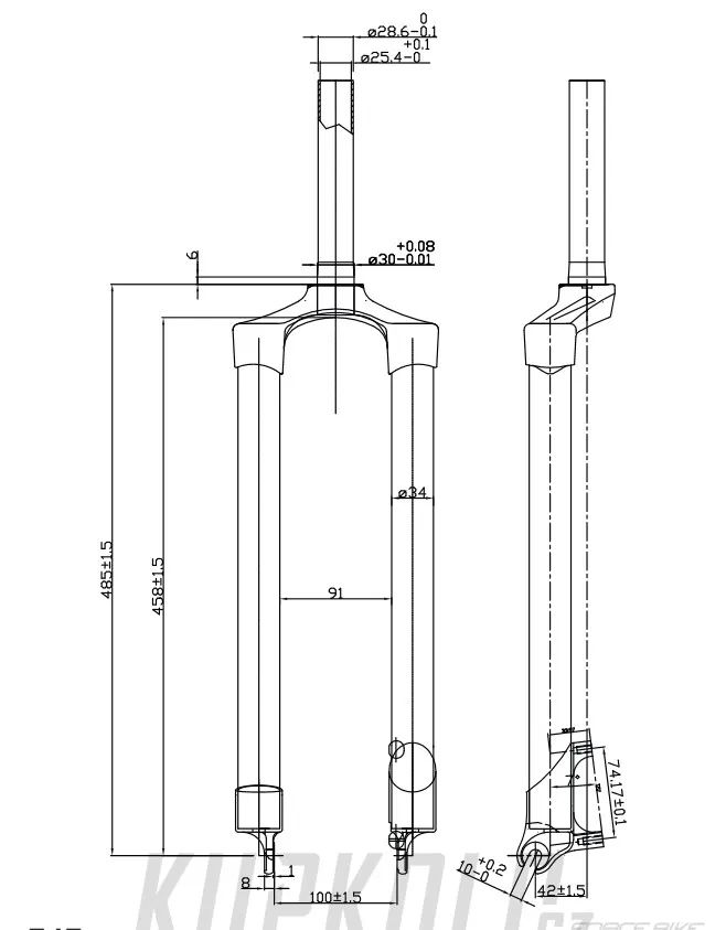 Karbonové vidlice MTB Force 485