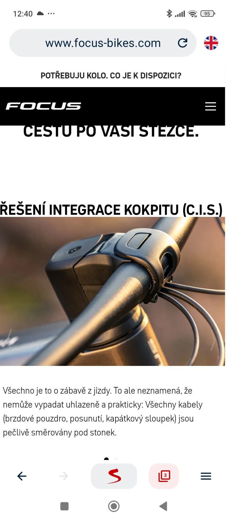 Představec Focus CIS systém.