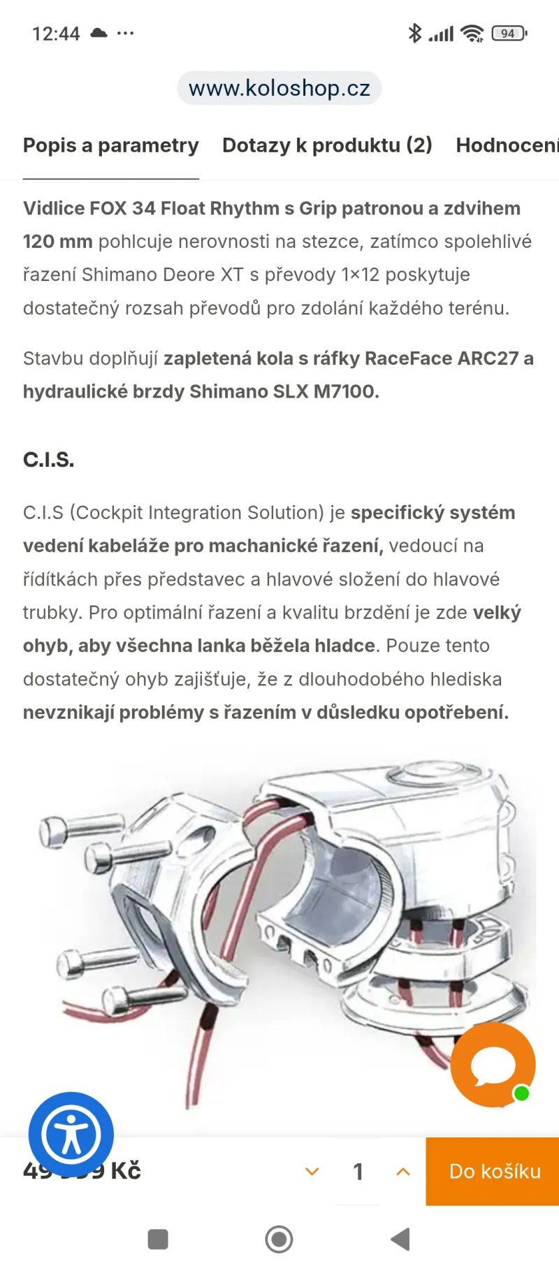 Představec Focus CIS systém.
