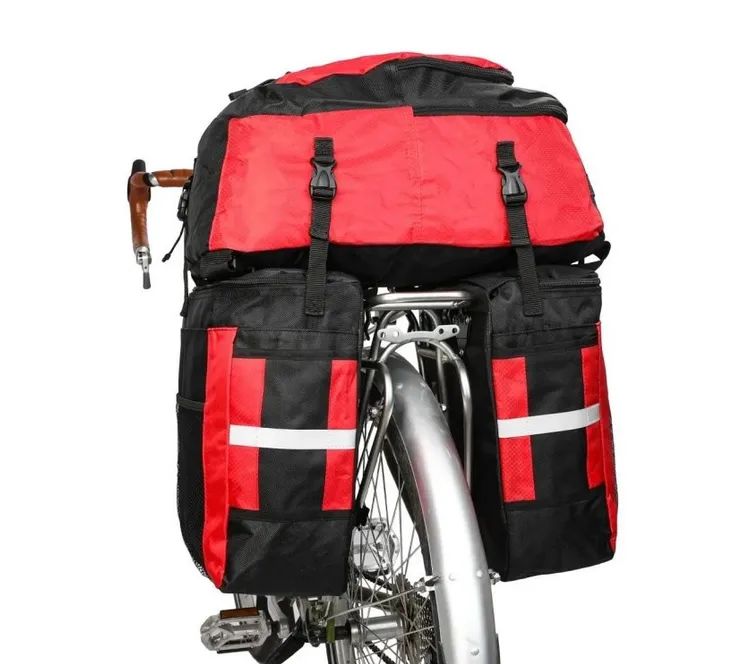  Rhinowalk brašna 3v1 na kolo na zadní nosič 75L červená, zelená nebo černá barva 