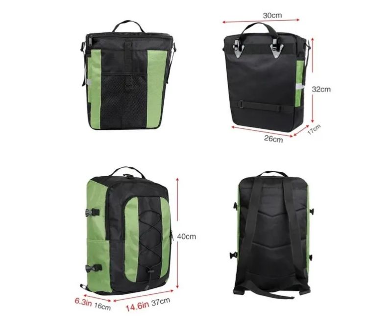  Rhinowalk brašna 3v1 na kolo na zadní nosič 75L červená, zelená nebo černá barva 