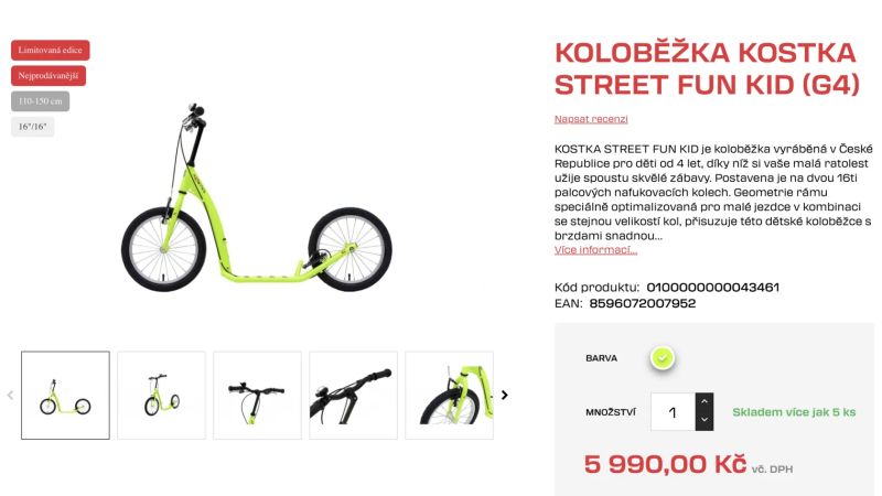 KOLOBĚŽKA KOSTKA STREET FUN KID