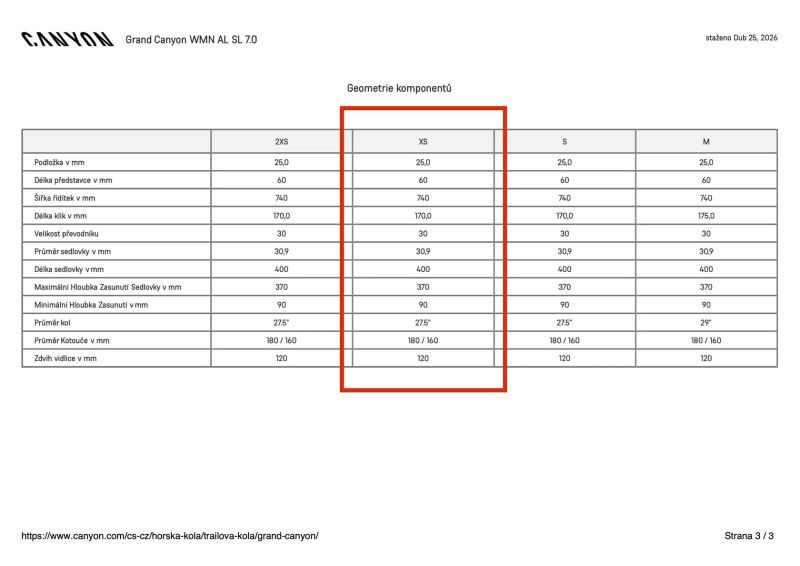 Canyon Grand Canyon WMN AL SL 7.0, XS, 27,5”, SRAM GX Eagle, RockShox, lockout z řídítek