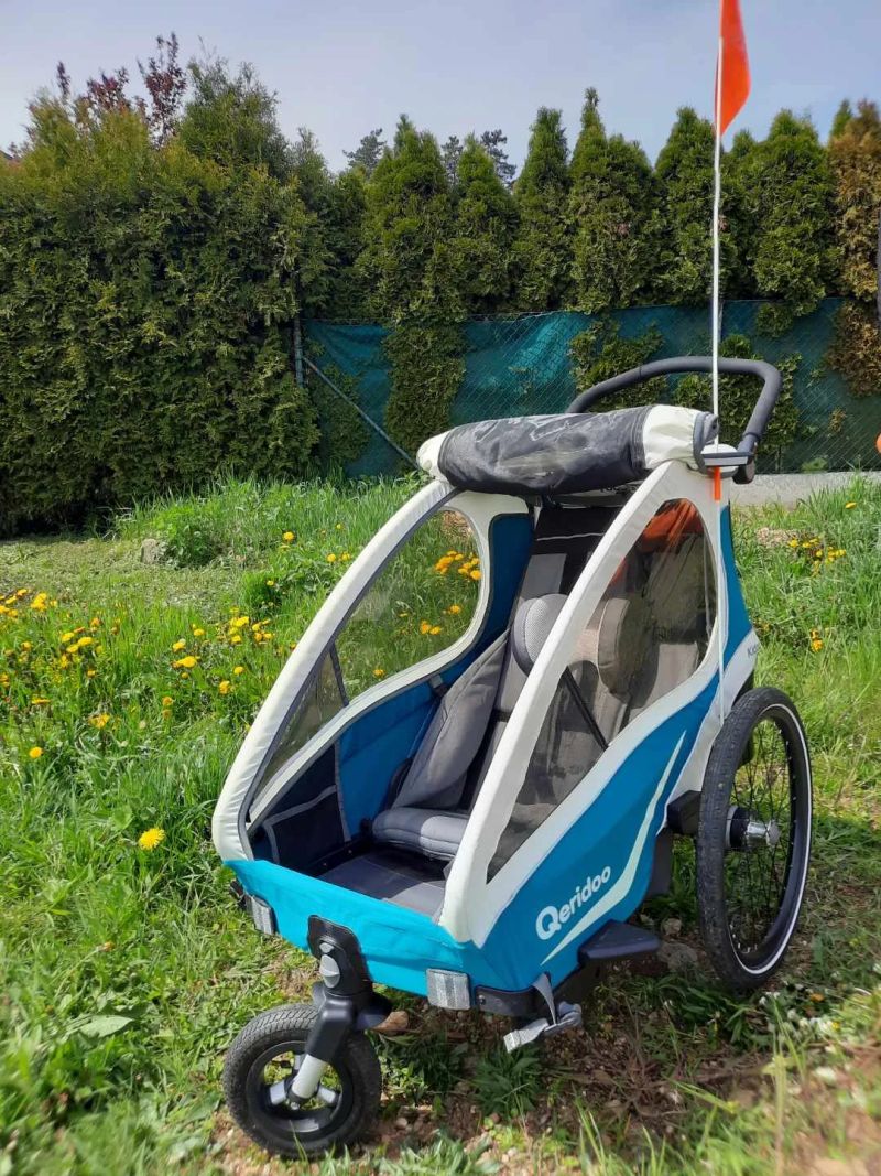 Prodám německý odpružený vozík za kolo / sportovní kočárek Qeridoo Kidgoo 1