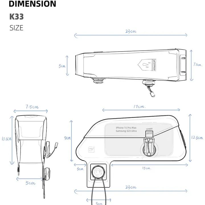Brašna na rám horní RW-K33 barva černá nebo oranžová