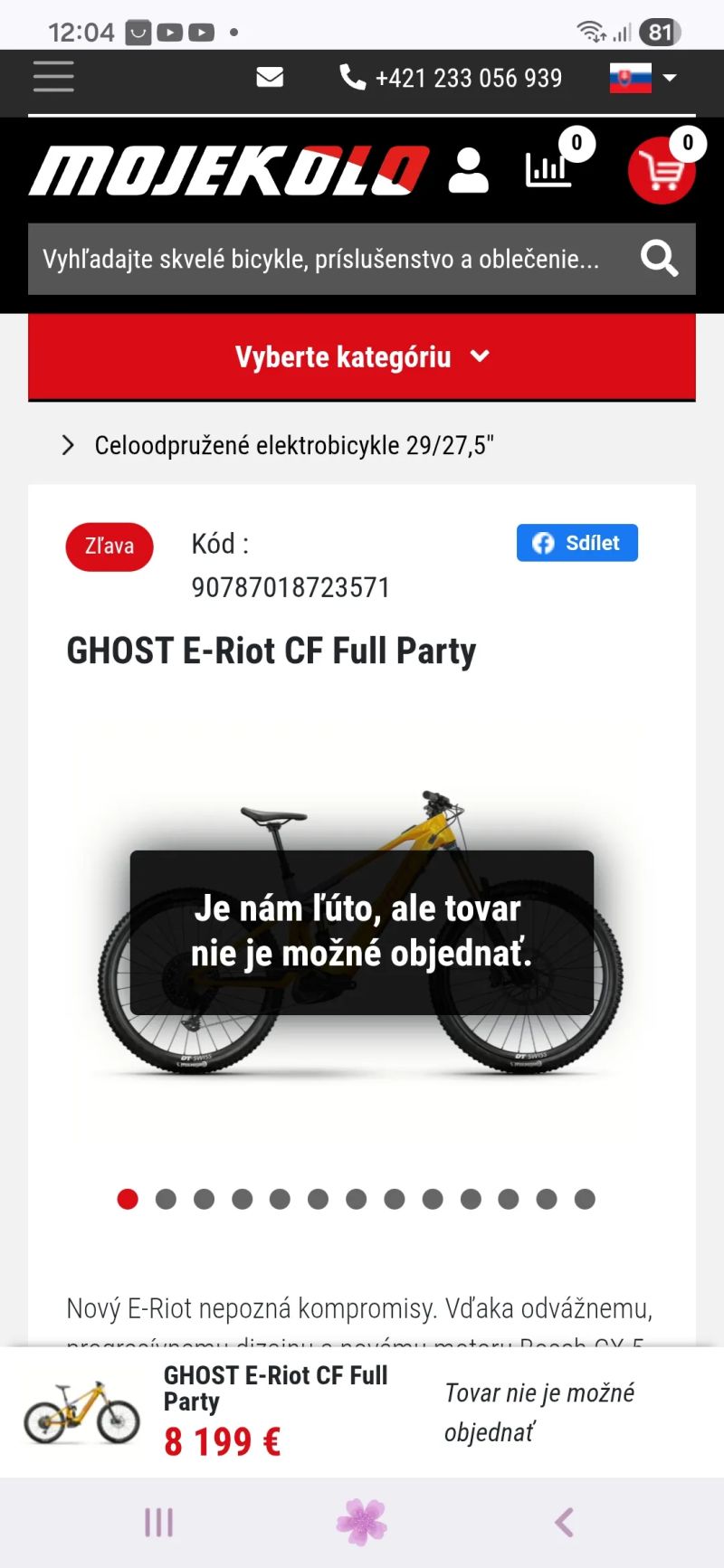 Nový Ghost E-Riot CF Full Party L 2026 Bosch Gen5 100Nm 800Wh