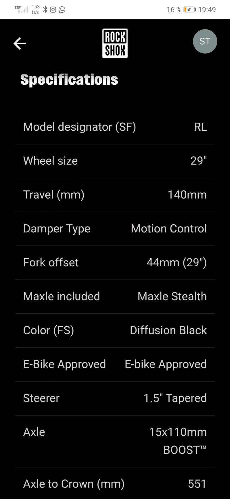Rock Shox 35 gold 140mm