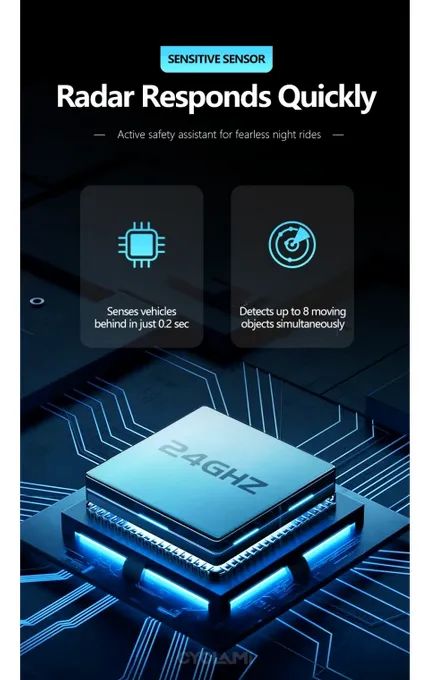 CYCLAMI světlo na kolo zadní + radar RT01