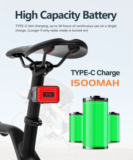 CYCLAMI světlo na kolo zadní + radar RT01