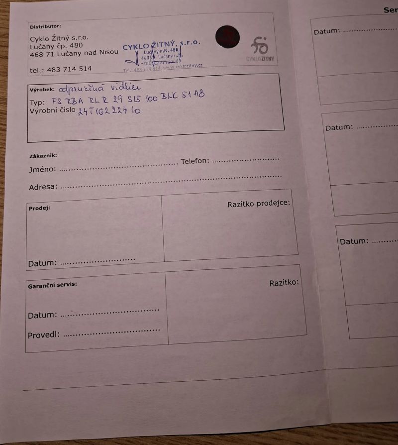 Odpružená vidlice RockShox Reba RL Remote 29" / 100 mm / 15x100 mm