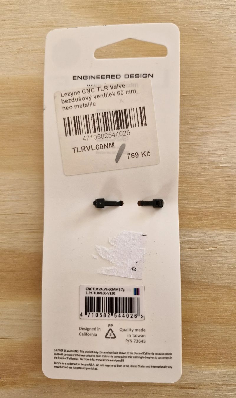 Tubeless ventilky Lezyne CNC TLR 60 mm – Neo Metallic (nové)