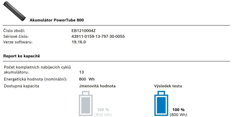 BATERIE DO ELEKTROKOLA BOSCH SMART POWERTUBE 800Wh 100%