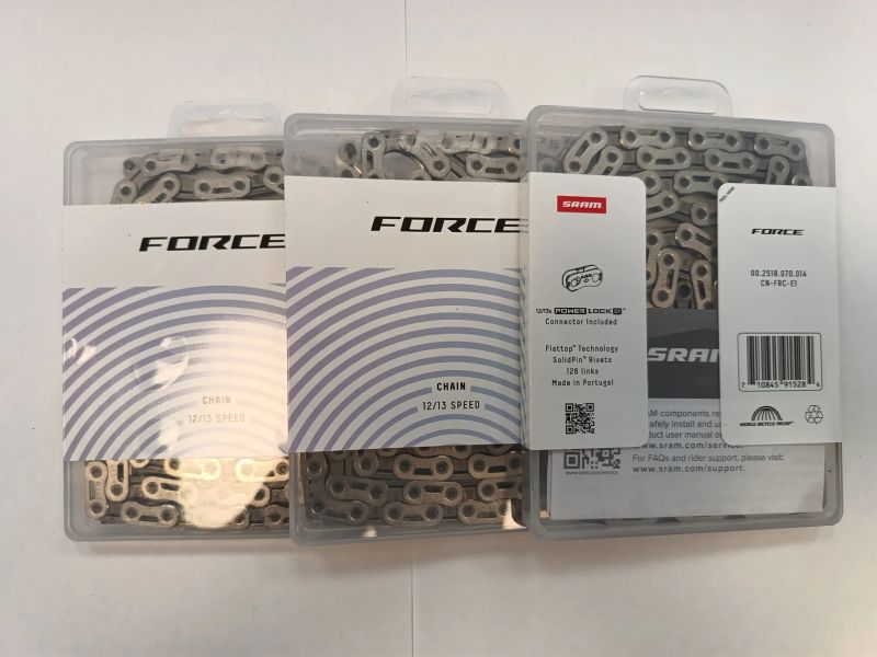3x Řetěz Sram Force E1 Flattop 126 čl. stříbrný 12s / 13s
