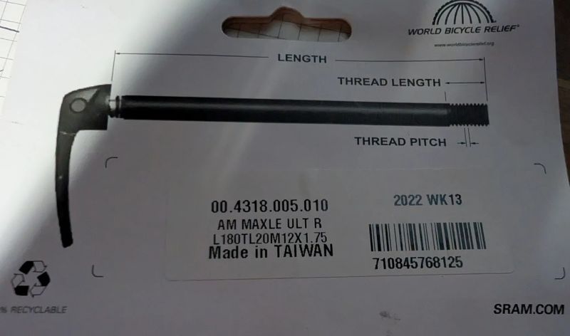 NOVÁ Pevná osa SRAM Maxle Ult. Rear (12x148 Boost)-Trek,Specialized