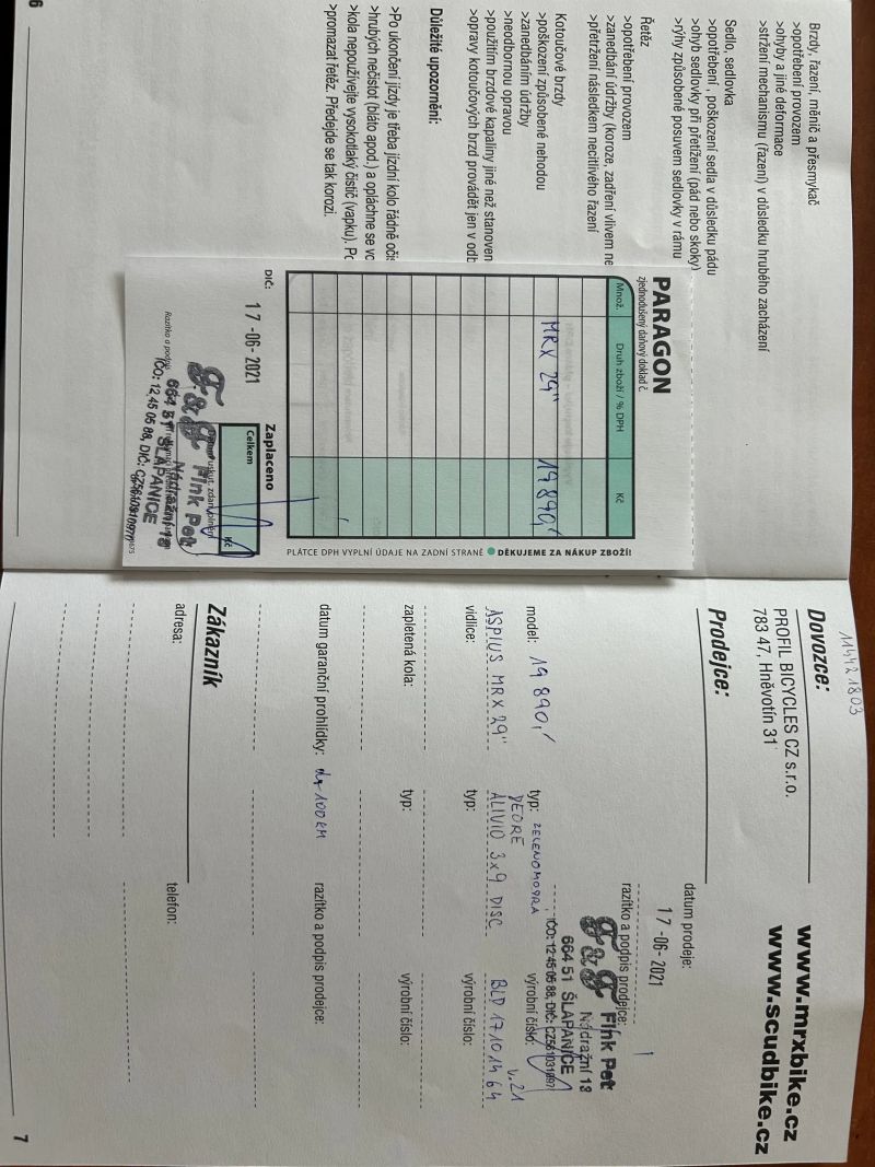 Horské kolo 29" SCUD AL Deore/Alivio 3x9, vel. 21" (XL) vč. dokladů