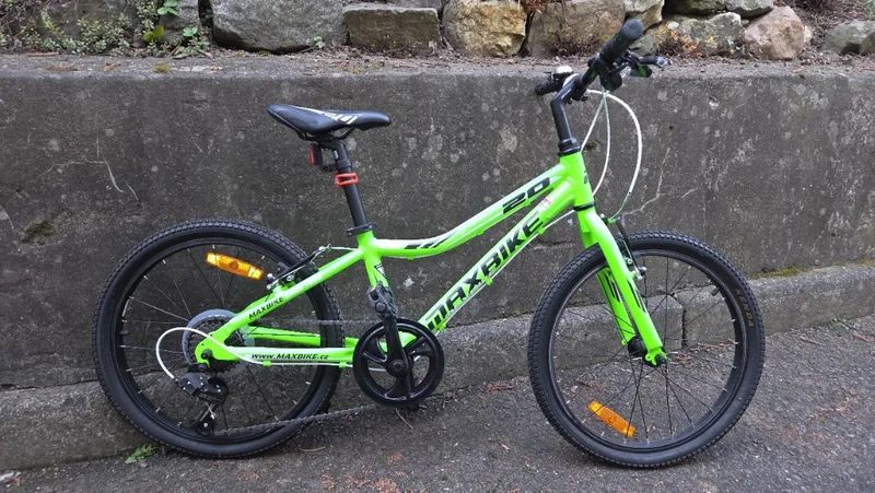 Dětské kolo MAXBIKE 20" – ZELENÉ, lehké hliníkové, 7 rychlostí