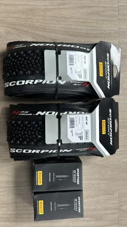 2x MTB plášť Pirelli Scorpion Sport XC H 29 x 2,2" kevlar, black + 2x duše