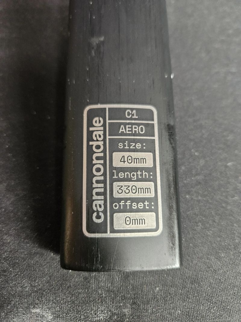 Cannondale SuperSix EVO4 C1 40 Aero Carbon Seatpost 330mm | 0mm Setback