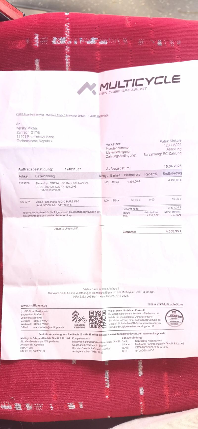 Cube STEREO HYB.ONE 44 HPC RACE 800 BLACKLINE