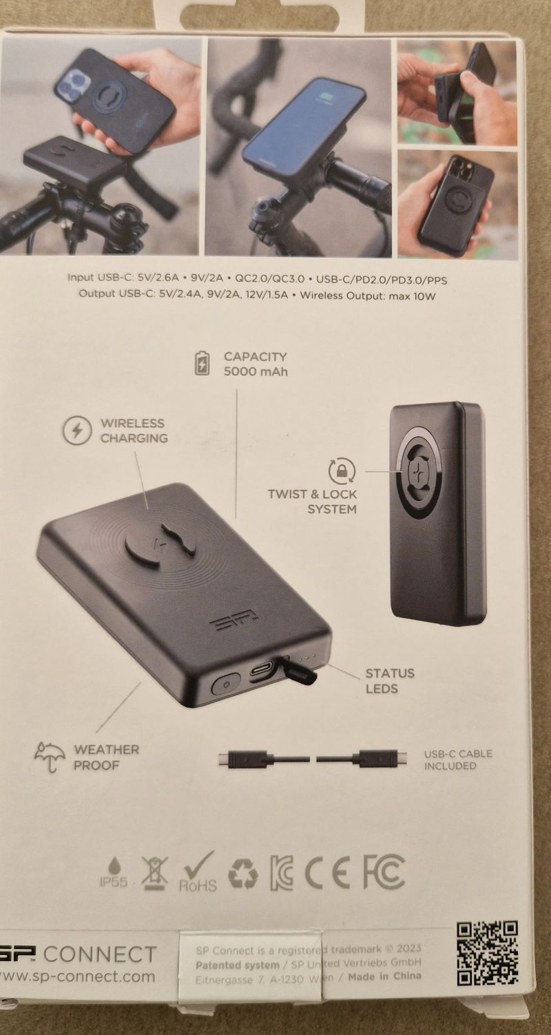 Wireless Powerbank SPC+ powerbanka na kolo nebo motorku