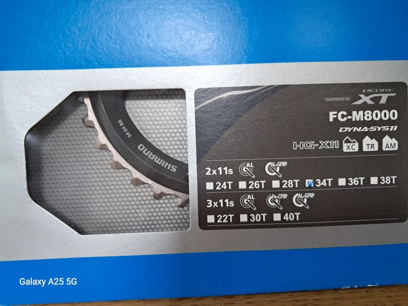 nové převodníky Shimano XT 2x11 FC-M8000 34 a 24 zubů