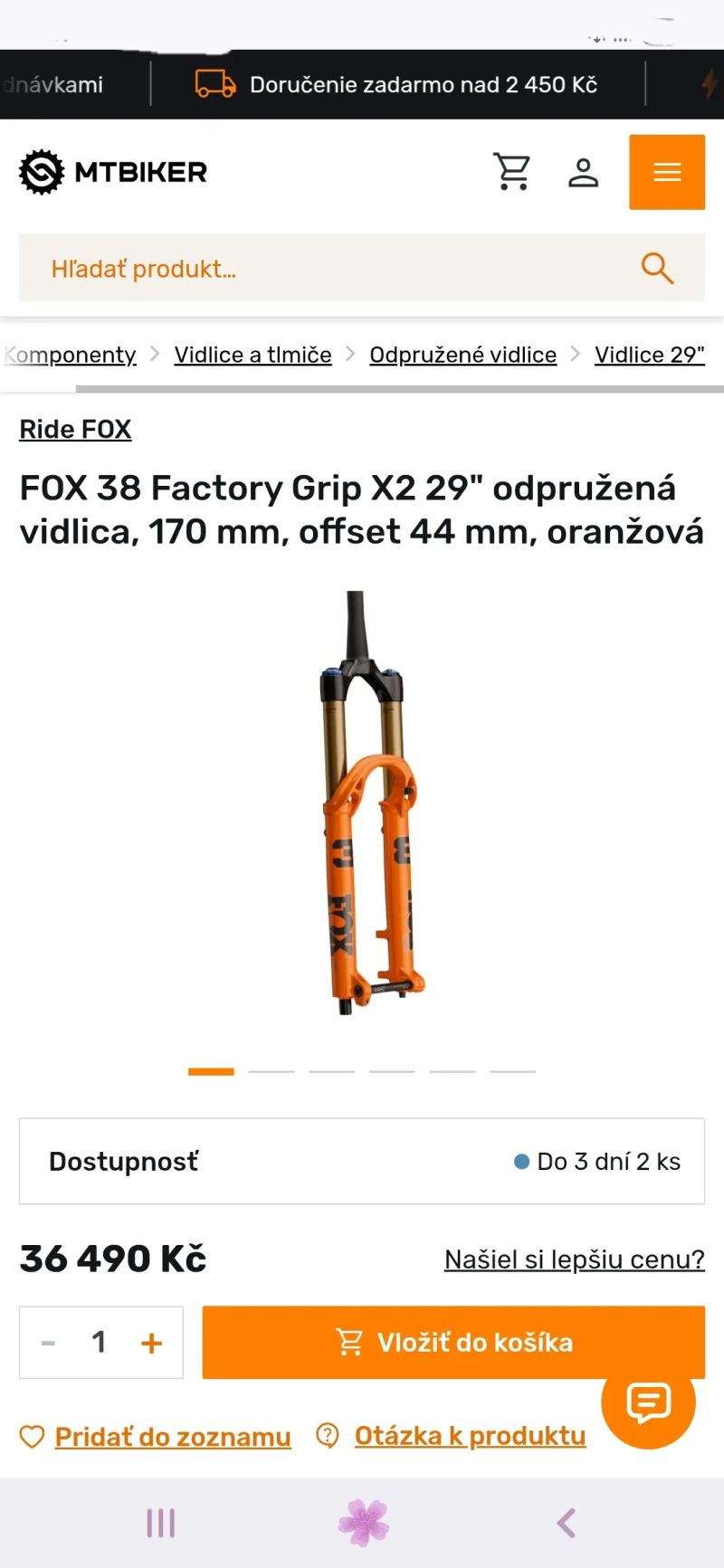 Novinka 2027 Fox 38 Factory Fit GripX2 GlideCore Evol Kashima 160mm 29"