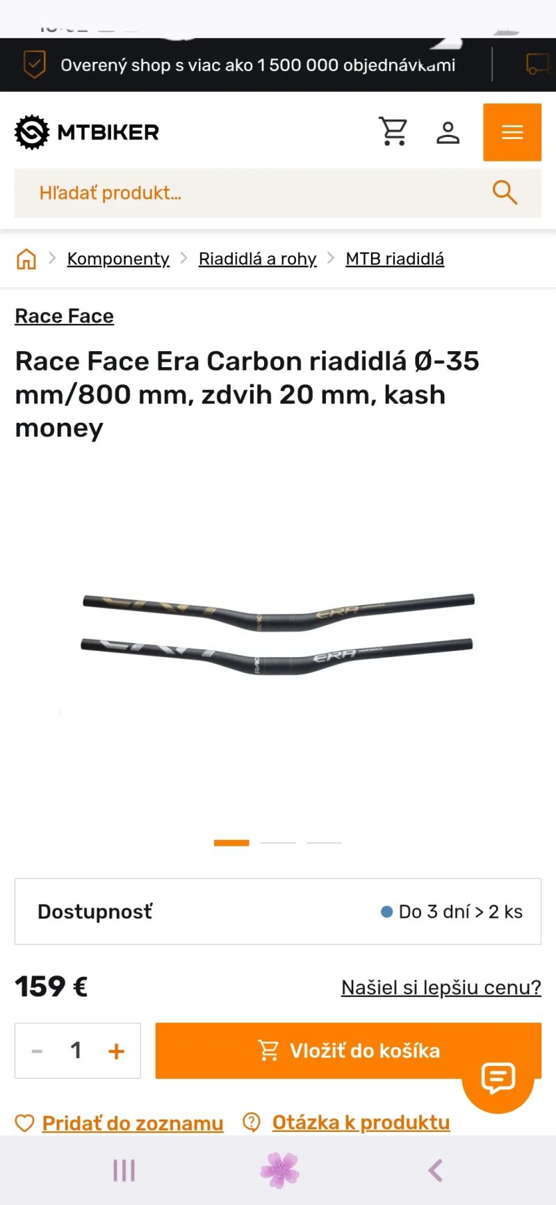 Nové Race Face Era Carbon 35 / 800mm Grey