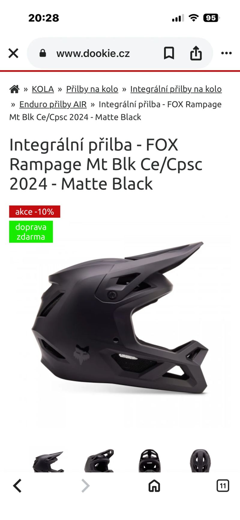 Prodám zánovní helmu FOX
