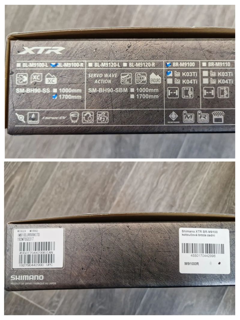 Shimano XTR BR-M9100-R zadní - komplet nová sada 